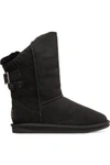 AUSTRALIA LUXE COLLECTIVE AUSTRALIA LUXE COLLECTIVE WOMAN SPARTAN RIBBED-TRIMMED SHEARLING BOOTS BLACK,3074457345618166033