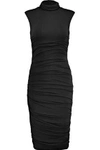 BAILEY44 WOMAN RUCHED STRETCH-JERSEY TURTLENECK DRESS BLACK,US 4772211932031823