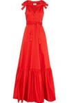 ALEXIS WOMAN INDILA FLUTED COTTON-BLEND MAXI DRESS RED,US 4772211932031962