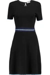 OPENING CEREMONY WOMAN CROCHET-TRIMMED CUTOUT STRETCH-KNIT DRESS BLACK,US 4772211932031978