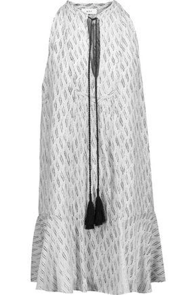 A.l.c Woman Hadley Ruffled Printed Silk Crepe De Chine Mini Dress White In White Black