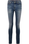 SAINT LAURENT DISTRESSED MID-RISE SKINNY JEANS