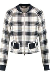 3.1 PHILLIP LIM / フィリップ リム WOMAN SURF EYELET-EMBELLISHED CHECKED TWILL BOMBER JACKET GRAY,GB 4772211931735261
