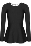 ALEXANDER WANG WOMAN FLUTED STRETCH-KNIT TOP BLACK,US 2526016082460606