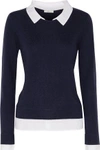 JOIE WOMAN RIKA WAFFLE-KNIT WOOL AND CASHMERE-BLEND SWEATER NAVY,US 2526016084160433