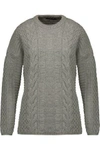 BELSTAFF WOMAN KATRIONA CABLE-KNIT WOOL AND CASHMERE-BLEND jumper grey,GB 2526016084610967