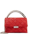 STELLA MCCARTNEY WOMAN QUILTED FAUX BRUSHED-LEATHER SHOULDER BAG RED,US 4772211930505451