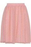 RED VALENTINO WOMAN GATHERED POINT D'ESPRIT MINI SKIRT BRIGHT PINK,US 2526016083954376