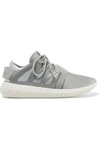 ADIDAS ORIGINALS WOMAN TUBULAR VIRAL NEOPRENE AND LEATHER SNEAKERS SILVER,US 4772211931490417
