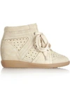 Isabel Marant Women's Shoes High Top Suede Trainers Sneakers Bobby In White