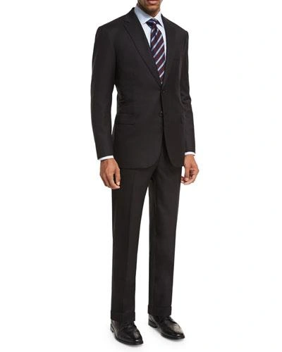 Brioni Essential Virgin Wool Two-piece Suit In Black