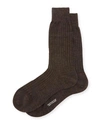 Pantherella Merino Wool Blend Dress Socks In Dark Brown