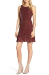 REBECCA MINKOFF TIFFANY RUFFLE HEM SHEATH DRESS,DRM6005