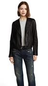 VINCE Cross Front Leather Jacket