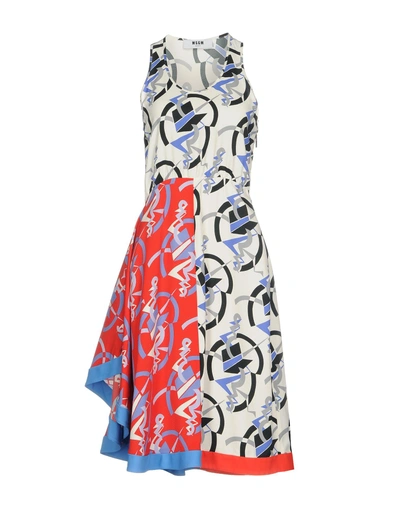 Msgm Knee-length Dresses In White