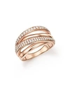 BLOOMINGDALE'S DIAMOND CROSSOVER RING IN 14K ROSE GOLD, 0.50 CT. T.W. - 100% EXCLUSIVE,381561AZZHG0