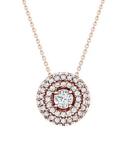 Bloomingdale's Diamond Halo Pendant Necklace In 14k Rose Gold, 0.50 Ct. T.w. - 100% Exclusive In White/rose