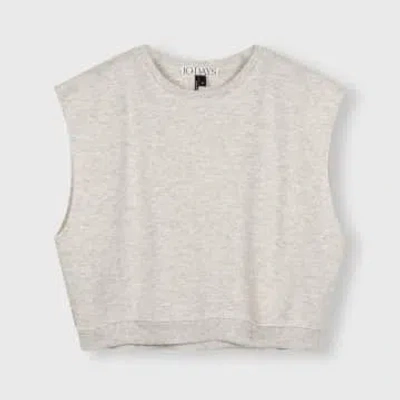 10days Padded Shoulder Knit Top In Grey