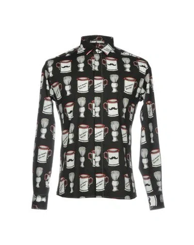 10x10 Anitaliantheory Man Shirt Black Size 40 Cotton, Elastane