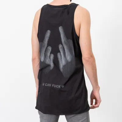 Pre-owned 11 By Boris Bidjan Saberi 11 By Bbs Black Middle Finger T3 Tank Top