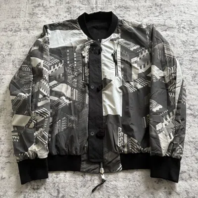 Pre-owned 11 By Boris Bidjan Saberi Bbs Reversible Bomber Jacket In Gray