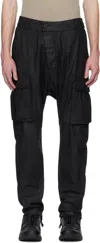 11 By Boris Bidjan Saberi Black Coated Object Cargo Pants In Black Coated