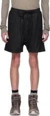 11 By Boris Bidjan Saberi Black Coated Object Shorts In Black Coated