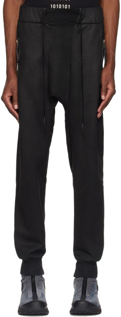 11 By Boris Bidjan Saberi Black P13 Coated Lounge Pants In Black Coated