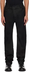 11 By Boris Bidjan Saberi Black P1c Jeans In Black Coated