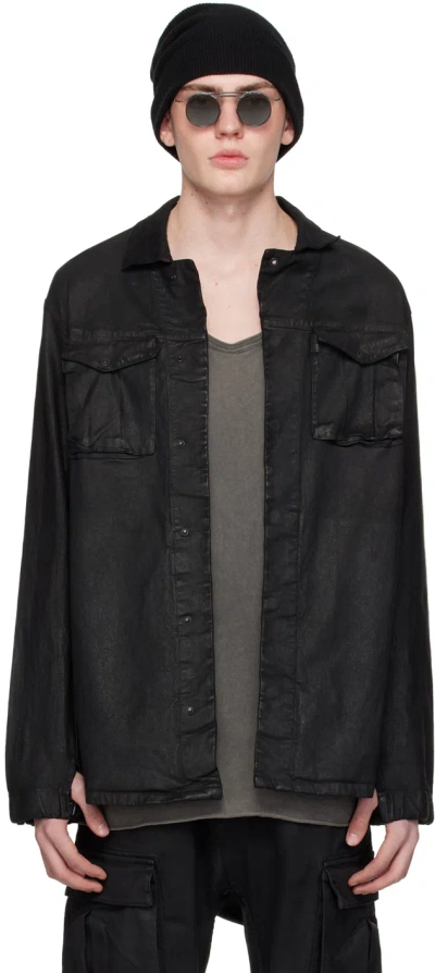 11 By Boris Bidjan Saberi Black S1b Denim Jacket In Black Coated