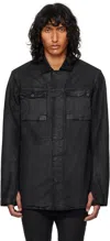 11 By Boris Bidjan Saberi Black Sib Denim Jacket In Black Coated