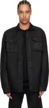 11 By Boris Bidjan Saberi Black Sib Denim Jacket In Black Coated