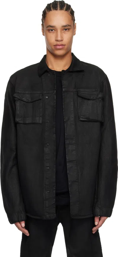 11 By Boris Bidjan Saberi Black Sib Denim Jacket In Black Coated