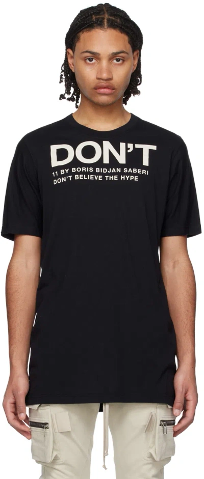 11 By Boris Bidjan Saberi Black Ts5 T-shirt In Black Dye