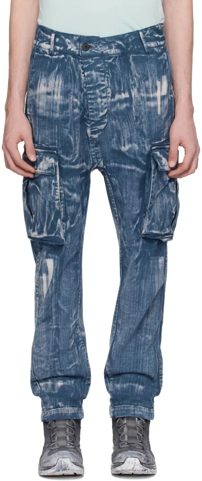 11 By Boris Bidjan Saberi Blue P21b Denim Cargo Pants In Ultramar