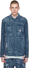 11 By Boris Bidjan Saberi Blue S1b Denim Jacket In Ultramar