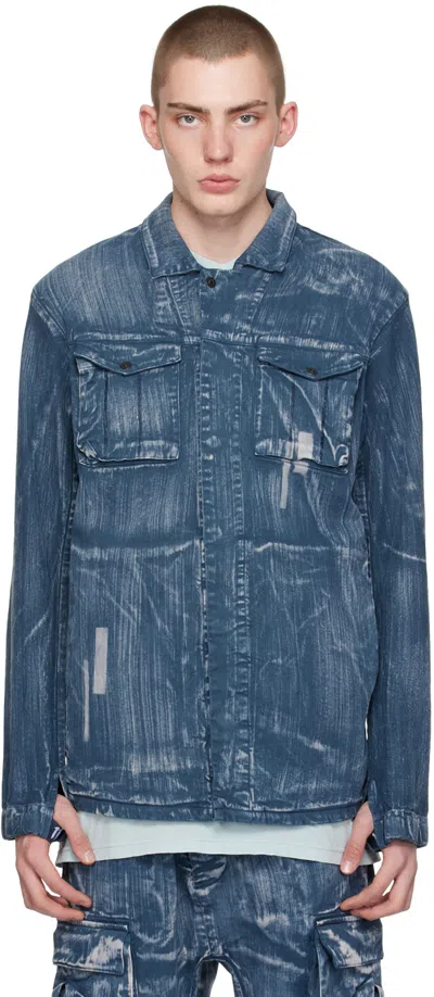 11 By Boris Bidjan Saberi Blue S1b Denim Jacket In Ultramar