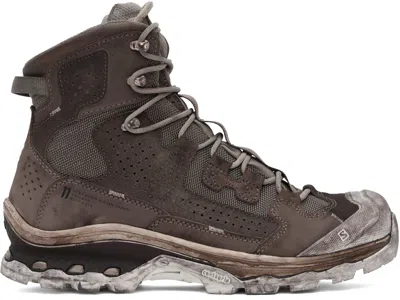 11 By Boris Bidjan Saberi Brown Salomon Edition 2 Gtx Boots In Dirty Grey