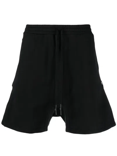 11 By Boris Bidjan Saberi Black Garment-dyed Shorts In Black Dye