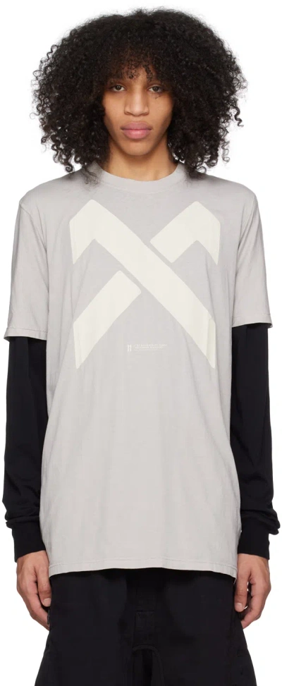 11 By Boris Bidjan Saberi Grey Garment-dyed T-shirt In Light Grey