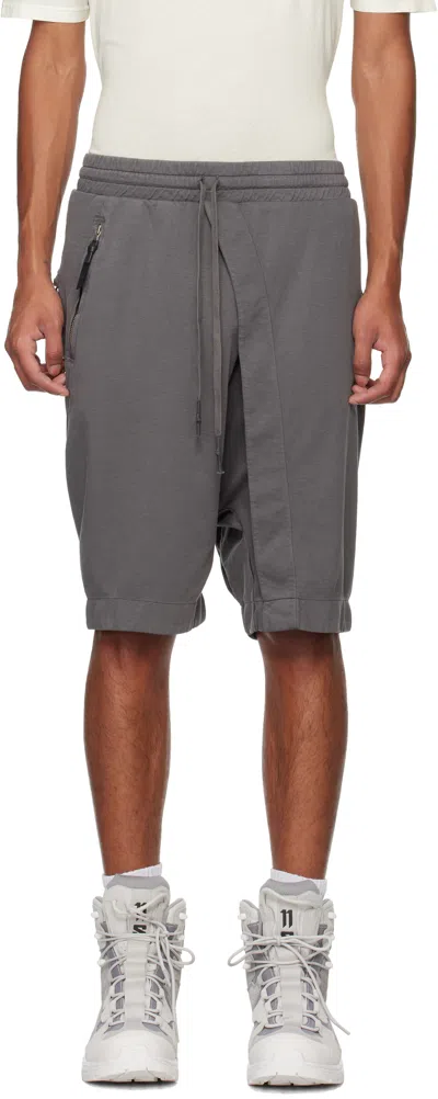 11 By Boris Bidjan Saberi Gray P34 Shorts In Carbon Grey