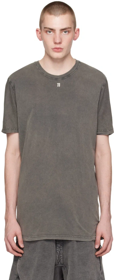 11 By Boris Bidjan Saberi Gray Ts5 T-shirt In Acid Grey