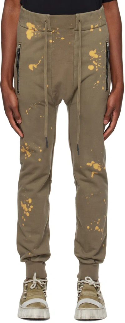 11 By Boris Bidjan Saberi Khaki P13 Sweatpants In Dark Oak Camo