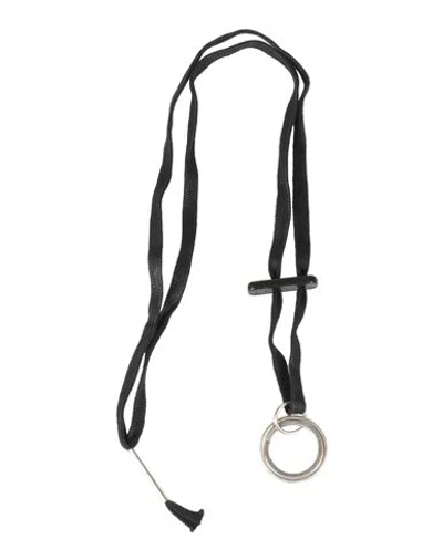 11 By Boris Bidjan Saberi Man Key Ring Black Size - Textile Fibers, 925/1000 Silver