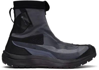 11 By Boris Bidjan Saberi Navy Salomon Edition Bamba 2 High Gtx V2 Sneakers In Black Dye
