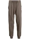 11 By Boris Bidjan Saberi Panelled Tapered Cotton Track Pants In Brown