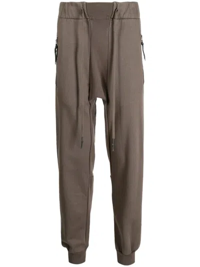 11 By Boris Bidjan Saberi Panelled Tapered Cotton Track Pants In Brown