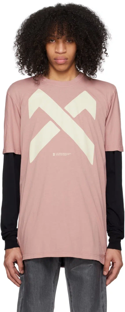 11 By Boris Bidjan Saberi Pink Garment-dyed T-shirt In Mellow Rose