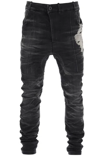 11 By Boris Bidjan Saberi Stone Washed Jeans With Used Effect In Nero