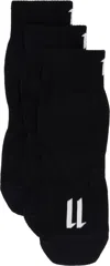 11 By Boris Bidjan Saberi Three-pack Black 11 Logo Socks In Black